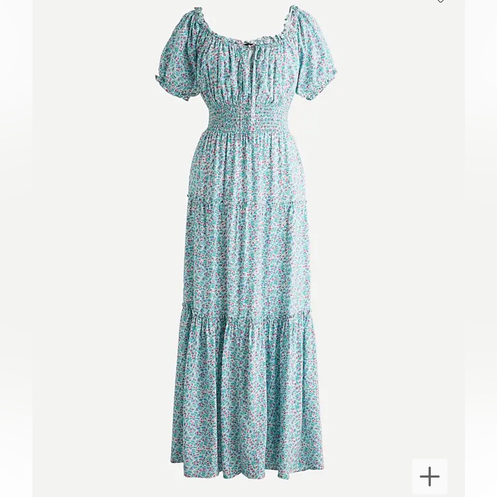 JCREW Puff-sleeve midi dress in floral | size 4